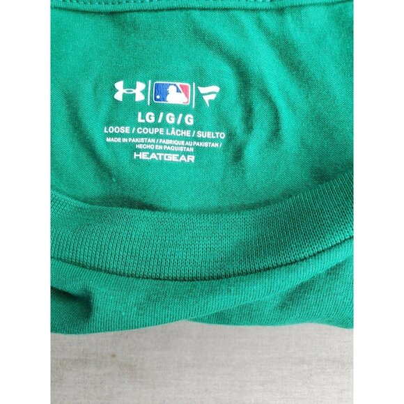 Loose Large Green Boston Red Sox B Logo Heat Gear T Shirt - Picture 7 of 11